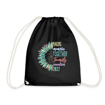 Family Camping 2022 Shirt, Making Memories - Drawstring Bag - black - Front