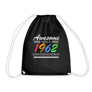 1962 - Jahrgang 1962 - Fantastisch seit 1962 - Turnbeutel - Schwarz - Vorne