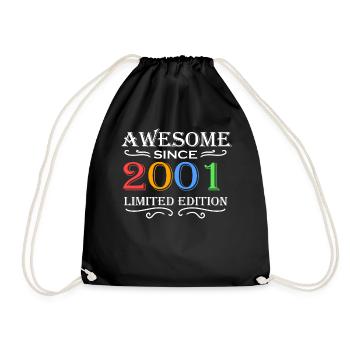 2001 - Born 2001 - Fantastic since 2001 - Drawstring Bag - black - Front