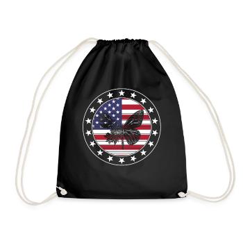Independence Day Shirt, Freedom America Flagge Cool - Turnbeutel - Schwarz - Vorne