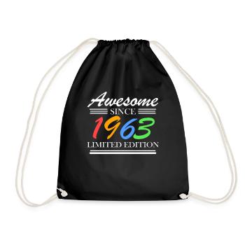 1963 - Jahrgang 1963 - Fantastisch seit 1963 - Turnbeutel - Schwarz - Vorne