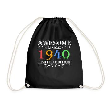 1940 - Born 1940 - Fantastic since 1940 - Drawstring Bag - black - Front