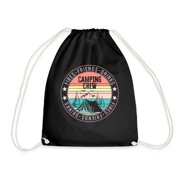 Chemise de l’équipage de camping, tente Fires Friends Drinks - Sac de sport léger - noir - Devant