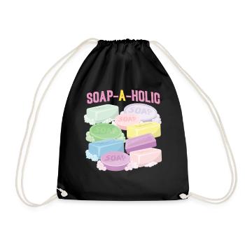 Soap Making Crafting Soap-A-Holic - Drawstring Bag - black - Front