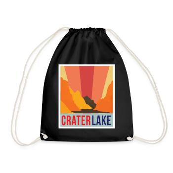 Crater Lake National Park Oregon Hiking Nature Vulk - Drawstring Bag - black - Front