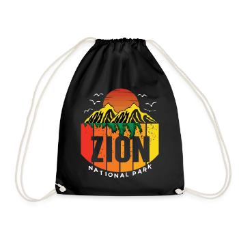Parc national de Zion Utah Canyon Souvenir Hiking Cam - Sac de sport léger - noir - Devant