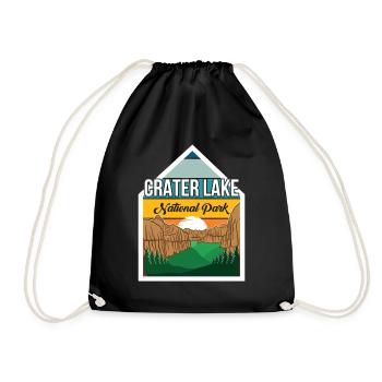 Crater Lake National Park Nature Mountain Hiking Oregon - Drawstring Bag - black - Front