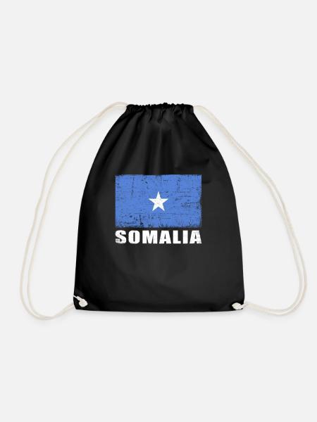 Somalia Flagge Grunge Somalia Fahne - Turnbeutel - Schwarz