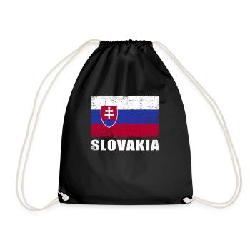 Slowakei Flagge Grunge Slowakei Fahne - Turnbeutel - Schwarz - Vorne