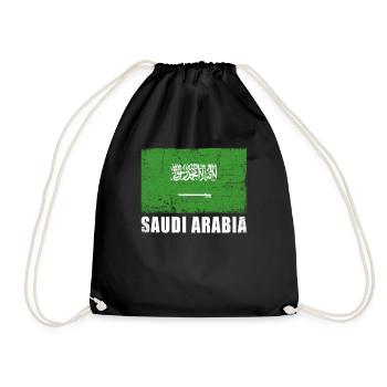 Saudi Arabia Flag Grunge Saudi Arabia Flag - Drawstring Bag - black - Front