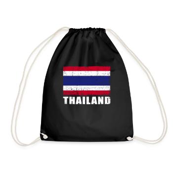 Thailand Flagge Grunge Thailand Fahne - Turnbeutel - Schwarz - Vorne
