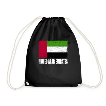 United Arab Emirates Flag - Drawstring Bag - black - Front