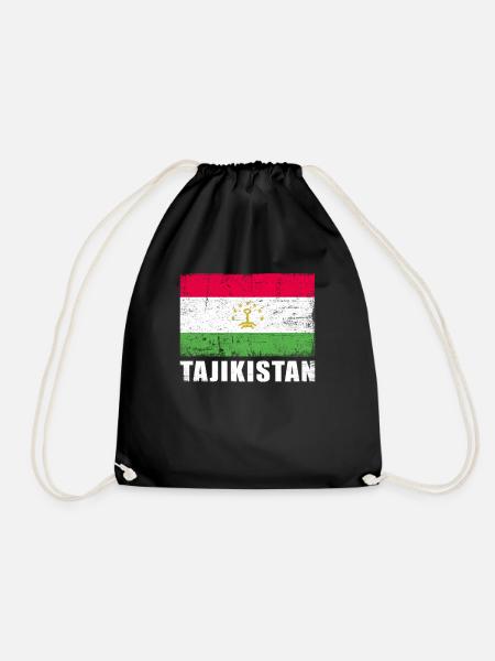 Tadschikistan Flagge Grunge Tadschikistan Fahne - Turnbeutel - Schwarz
