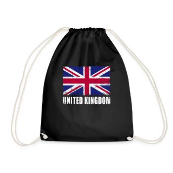 United Kingdom Flag Grunge UK - Drawstring Bag - black - Front