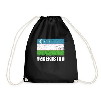 Drapeau de l’Ouzbékistan Grunge Drapeau de l’Ouzbékistan - Sac de sport léger - noir - Devant