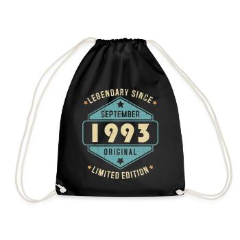 Septembre 1993 Vintage Retro Anniversaire - Sac de sport léger - noir - Devant