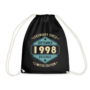 Septembre 1998 Vintage Retro Anniversaire - Sac de sport léger - noir - Devant