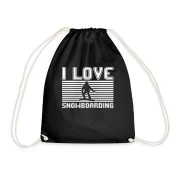 I love snowboarding - Turnbeutel - Schwarz - Vorne