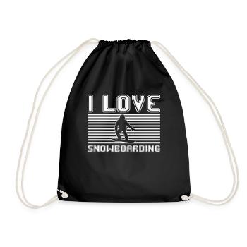 I love snowboarding - Turnbeutel - Schwarz - Vorne