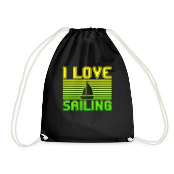 I love sailing - Drawstring Bag - black - Front
