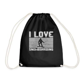 I love snowboarding - Turnbeutel - Schwarz - Vorne