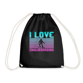 I love snowboarding - Turnbeutel - Schwarz - Vorne