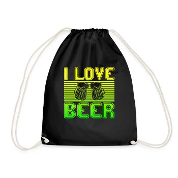 I love beer - Drawstring Bag - black - Front