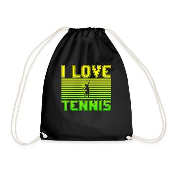 I love tennis - Drawstring Bag - black - Front