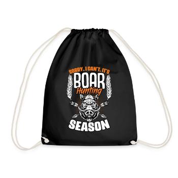 Sorry I Can't Funny Wild Boar Hunting Humor for - Drawstring Bag - black - Front