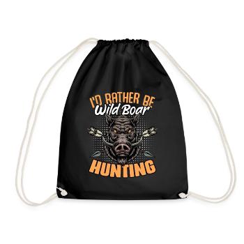 Je préfère chasser drôle Sanglier Humour pour - Sac de sport léger - noir - Devant