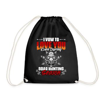 Funny humor for wild boar hunting for - Drawstring Bag - black - Front