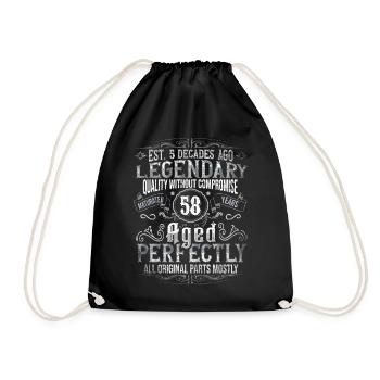 Legendär 58 Jahre alt Geschenk zum 58. Geburtstag - Turnbeutel - Schwarz - Vorne