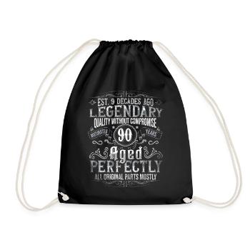 Legendär 90 Jahre alt Geschenk zum 90. Geburtstag - Turnbeutel - Schwarz - Vorne