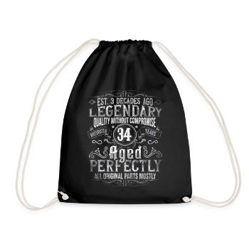 Legendär 34 Jahre alt Geschenk zum 34. Geburtstag - Turnbeutel - Schwarz - Vorne