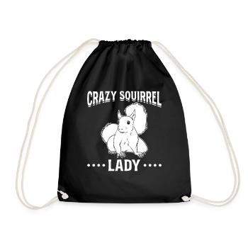 Crazy Squirrel Lady Squirrel Lovers - Drawstring Bag - black - Front