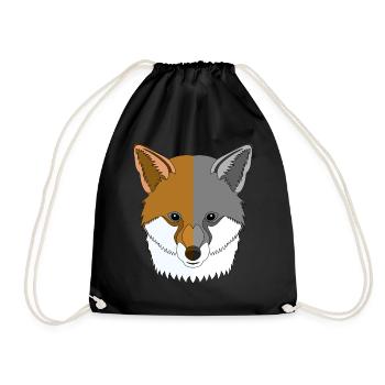 Motif animal sauvage de la forêt avec motif renard - Sac de sport léger - noir - Devant