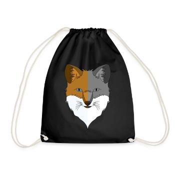 Motif animal sauvage de la forêt avec motif renard - Sac de sport léger - noir - Devant