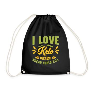 Keto Diet Ketogenic Food Nutritionist Dietitian - Drawstring Bag - black - Front