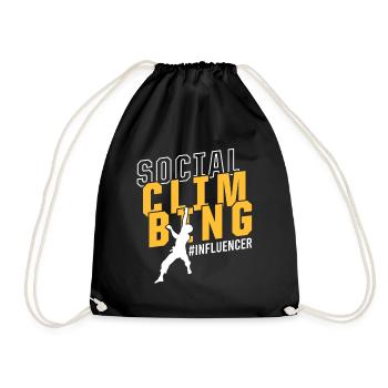 Social Media Influencer Social Climbing Meme - Drawstring Bag - black - Front