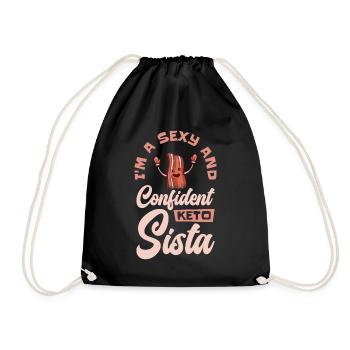Keto-Diät Sexy Selbstbewusst Ketogene Ernährung - Turnbeutel - Schwarz - Vorne