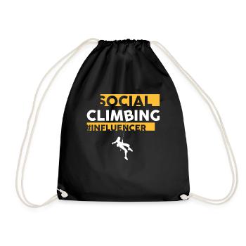 Social Media Influencer Social Climbing Meme - Drawstring Bag - black - Front