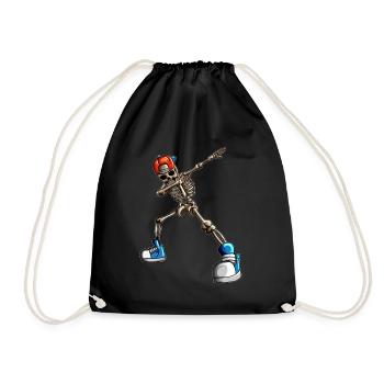 Squelette avec casquette Chapeau de baseball Chapeau Drôle Halloween - Sac de sport léger - noir - Devant