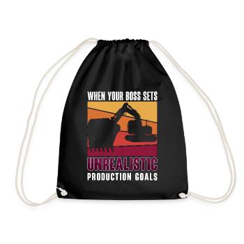 Excavator Driver Excavators Excavators Construction Worker Gift - Drawstring Bag - black - Front