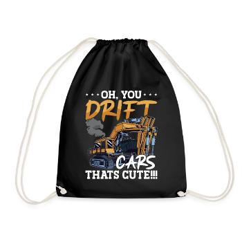 Excavators Excavator Drivers Workers Excavator Construction Gift - Drawstring Bag - black - Front