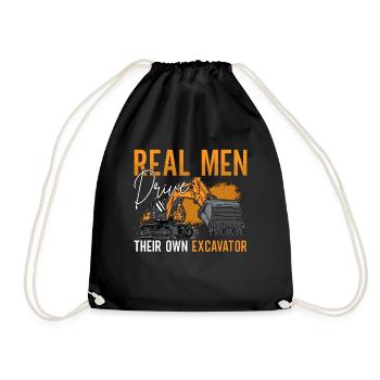 Excavator Construction Workers Excavators Excavator Drivers Gift - Drawstring Bag - black - Front