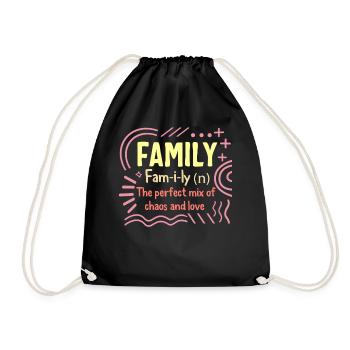 Family Definition Shirt, Perfect Mix Of Chaos And - Drawstring Bag - black - Front