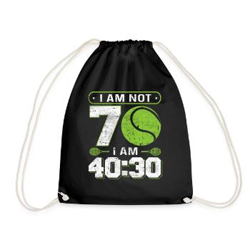 Funny design for tennis players 70th birthday - Drawstring Bag - black - Front