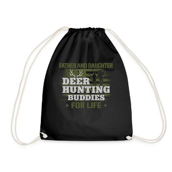 Buck Deer Hunting Hunter Father - Turnbeutel - Schwarz - Vorne