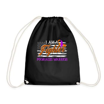 Psoriasis Warrior Fighter Ruban orange lavande - Sac de sport léger - noir - Devant