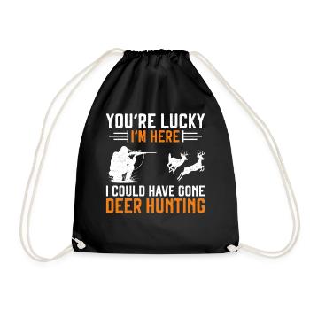 Buck Deer Hunting Hunter You're - Turnbeutel - Schwarz - Vorne